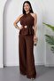 Halter Neck Buckle Waist Jumpsuit Grs3944 - 3