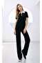 Women's Trend Model Oysho Fabric Bottom Top Polo Neck Set