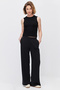 Women's Wide-Leg Sweatpants with Front Seam Detail - 6