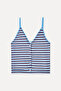 Women's Plum Striped Fitted Sleeveless Blouse