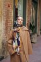 Amore Leaf Pattern Shawl - Purple-Tan - 2