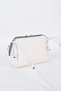 Women's Nazen White Knitted Design Faux Leather Small Size Zipper Closure Handbag and Shoulder Bag - 5