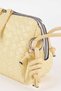 Women's Nazen Yellow Knitted Design Faux Leather Small Size Zipper Closure Handbag and Shoulder Bag - 4