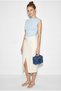 Women's Baby Blue Degaje Collar Lycra Blouse with Drawstring Detail on the Sides 6157 60286227 - 2