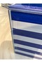 Glass Blue White Striped Box Decorative - 4