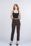 Women's Summer Coffee Arvena Narrow Leg Belted High Waist Pants Stylish Casual Comfortable 30389