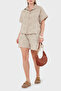 Cotton Relaxed Fit Belted Embroidered Shorts Shorts 2502 - 4