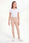 Girl's Skin Color Cotton Lycra Plain Long Tights - 2