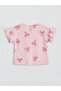 Pink Bow Patterned Girls' T-Shirt and Shorts - 5