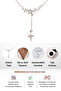 Women's Silver Color Steel Chain Star Figured Dangle Stone Minimal Stylish Cast Necklace - 4