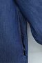 Tencel Denim Dress with Buttoned Collar, Pockets, Folded Sleeves and Garnish - Dark Blue - 7
