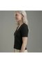 Women's Black Heart Buttoned Short Sleeve V-Neck Bohemian Pinterest Knitwear Slim Fit Cardigan Blouse - 3