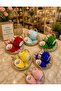 Esterhomedecor 6-Person Hand-Painted Porcelain Coffee Cup Set and 6 Turkish Delight Bowls - 2
