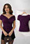 Women's Off-Shoulder Double-Breasted Neck Stretch Fabric Stylish Model 128