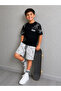 King Printed Boy's Oversized Set with Cracked Pattern Shorts