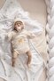 Natural Modal Cotton Newborn Double-Breasted Bodysuit Long Sleeve Snap Fastener Kimono Bodysuit L Safari Ecru - 2