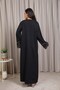 Luxury Crepe Abaya with Intricate Threadwork and Lace Sleeve Detail - 4