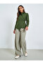 Green Cotton Wrap Shirt with Long Sleeves - 2