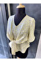 Leopard Patterned Front Tie Crop Blouse Shirt with Elastic Waist - 5