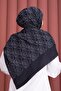 Premium Patterned Jacquard Shawl Series Navy Blue - 3