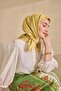 وشاح حرير تويل بنمط بسيط أصفر 90x90 - 4
