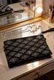 Stone Embellished Women's Portfolio Bag with Chain Strap and Zipper Evening Bag - 6