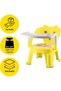 Baby Feeding Chair with Detachable Tray, Portable High Chair for Toddlers, Booster Seat with Back Support, Cushioned Cartoon Cover, Stackable, Safe Comfortable for Feeding/Playing - 4