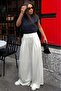 Ecru Relaxed Fit Pleated Trousers Mg2709 - 4