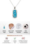 Women's Silver Color Enamel Evil Eye Necklace with Moon Star Zircon Stone Modern Stylish Design - 4