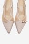 Laviera Beige Mesh Buckle Genuine Leather Women's Low Heeled Shoes - 2