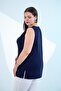 Women's Plus Size Tulle Detailed Sleeveless Blouse - 6