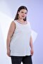 Women's Plus Size Tulle Detailed Sleeveless Blouse - 6
