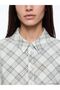 Lcwaikiki Classic White Shirt Collar Plaid Waist Belted Dress - 2