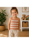 Vanilla Hand Knitted Striped Girls' Summer Cotton Knitwear Undershirt - 2