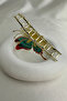 Butterfly Design Golden Yellow Metal Hair Clip (11cm) - 5