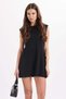Women's Standard Fit Regular Cut Sleeveless Crew Neck Black Knitwear Dress