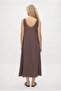 Women's Vernon Woven Modal Sleeveless Midi Casual Brown Dress - 5