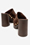 Women's Genuine Leather Clogs Slippers 6367 Brown Suede - 4