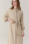 Scarf Detailed Shirt with Chest Pockets and Collar Sarel Stone Tunic 1654 - 2