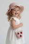 Gift Set for Girls with Cherry Figure, Powder Pink Straw Hat and Bag |   Suit for Summer Beach - 8