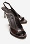 Women's Brown Crocodile Patterned 8 cm Goblet Heeled Sandals Shoes