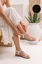 Agnes Imported Special Series Stone-Detail Orthopedic Women's Sandals White