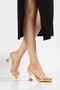 S-619 Yellow Patent Leather Transparent Strappy Transparent Heels Set of Round Toe for Women Slipper - 3