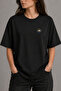 Sunset Embroidered Oversize T-Shirt Black Unisex 30/1 Regular Fabric Short Sleeve - 7