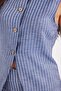 Women's standard fit regular cut 100% cotton crew neck sleeveless striped blue vest skirt set - 4