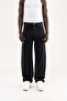 Men's Studs Embellished Baggy Jean Trousers Black Light Stone