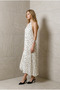 Women's White Polka Dot Pleated Backless Satin Dress Yy101406 - 5