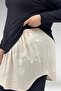 65002 Plus Size Buttoned Muslin Tunic Underskirt Undergarment - Beige - 4