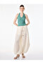 Bürümcük Fabric Slim Fit Halter Neck Blouse with Open Back and Halter Collar