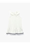 Ruffled Bow Detailed Sleeveless Baby Collar Dress - 3